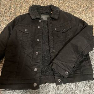 Levi Strauss Black Sherpa Trucker Jacket